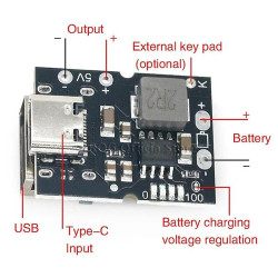 TYPE-C USB 5V 2A STEP-UP BOOST CONVERTER WITH USB CHARGER