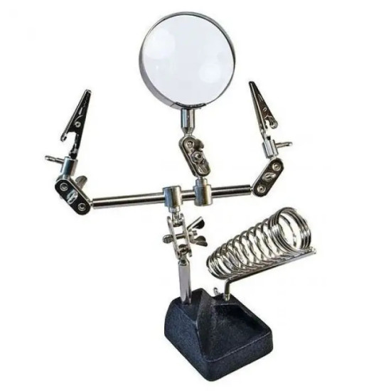 THIRD HAND JM506 ZD-10G (MG16130) WITH MAGNIFIER & SOLDERING IRON STAND