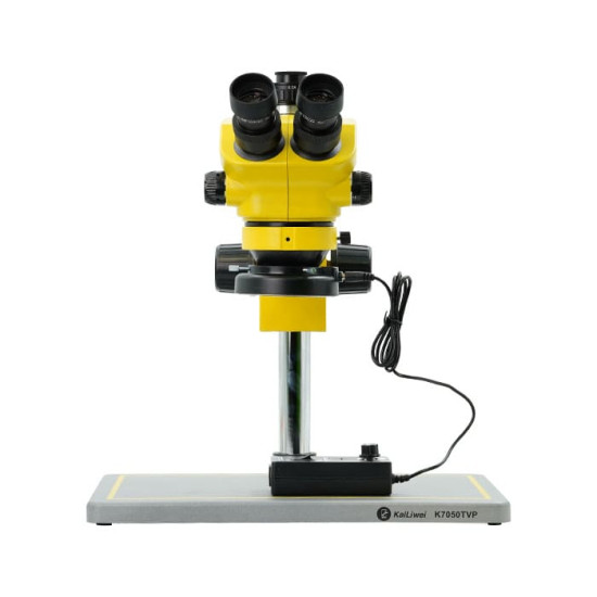 KAILIWEI K7050TVP 7-50X SYNCHRONOUS ZOOM TRINOCULAR STEREO MICROSCOPE WITH BIG BASE