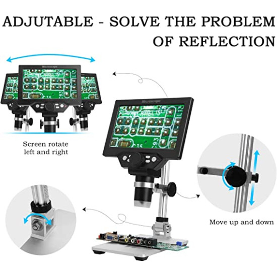 MICROSCOPE G1200A+ 7.3INCH MONITOR 1200X PHOTO VIDEO WITH BATTERY 