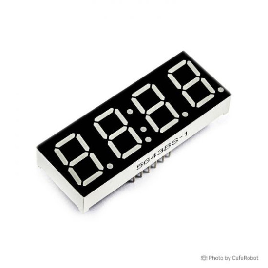 LED 7-SEGMENT 0.56″ AC 4-DIGIT RED CLOCK