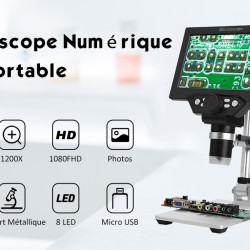 MICROSCOPE G1200A+ 7.3INCH MONITOR 1200X PHOTO VIDEO WITH BATTERY 