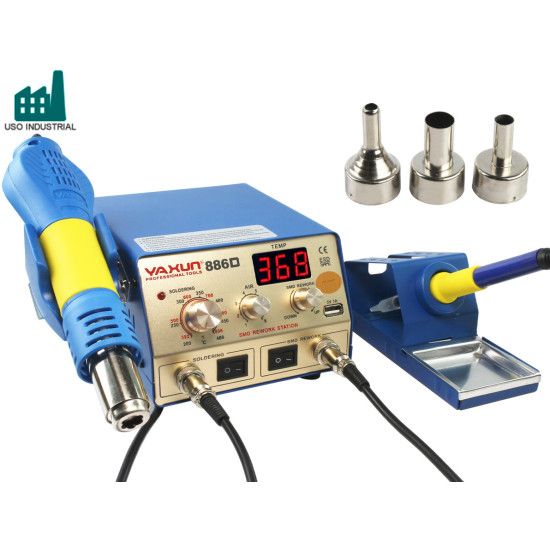 YAXUN 886D HOT AIR + SOLDERING IRON STATION