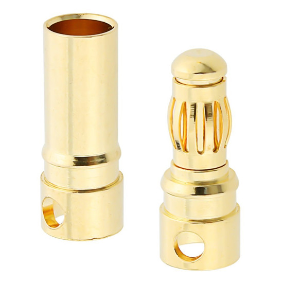 PAIR 3.5MM GOLD BULLET BANANA CONNECTOR PLUG