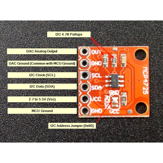 Mcp4725 12 Bit Dac Module Digital To Analog Converter 9516