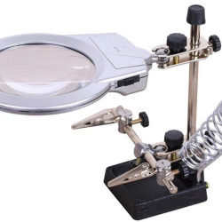 THIRD HAND WITH MAGNIFIER, BACKLIGHT AND SOLDERING IRON STAND MG16129-A