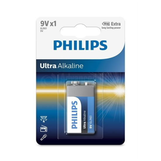 9V PHILIPS ULTRA ALKALINE BATTERY