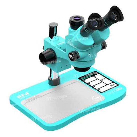 RF4 RF-6558PRO 6.5-58X TRINOCULAR STEREO MICROSCOPE WITH BIG BASE & SILICONE PAD & SCREW PAD