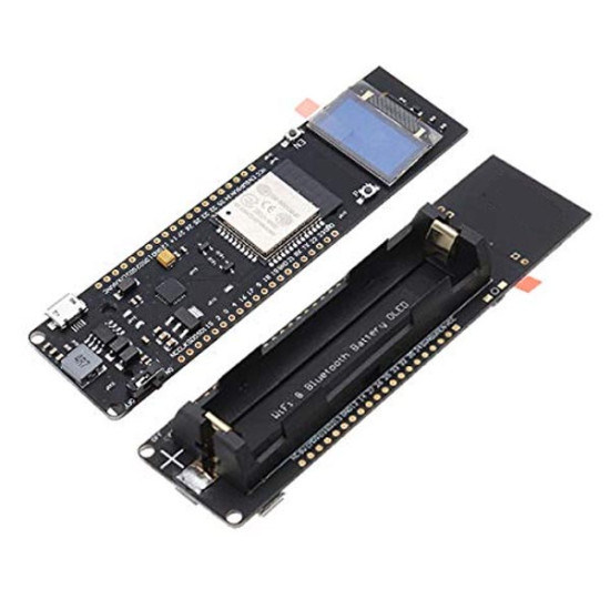 ESP32 OLED 0.96 INCHES + 18650 BATTERY HOLDER