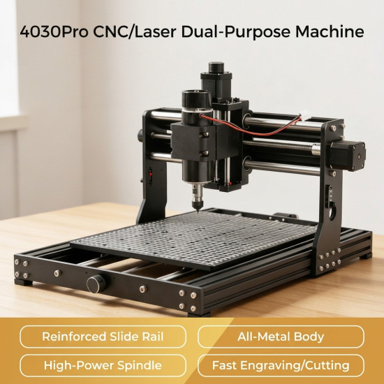 CNC ROUTER 3040 4030 PRO WITH 500W SPINDLE KIT AND 40W LASER HEAD ENGRAVER MILLING MACHINE