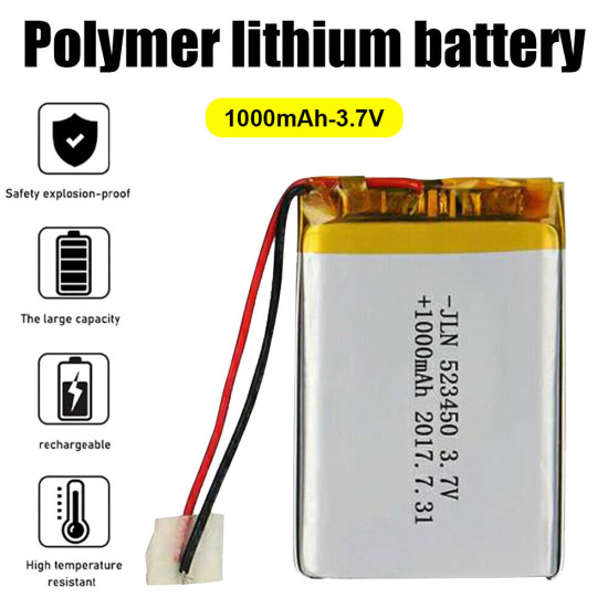 BATTERY LITHIUM-ION - 1000MAH, 3.7V (52X34X5MM)