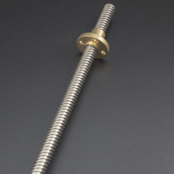 TRAPEZOIDAL SCREW T8X500MM WITH BRASS NUT