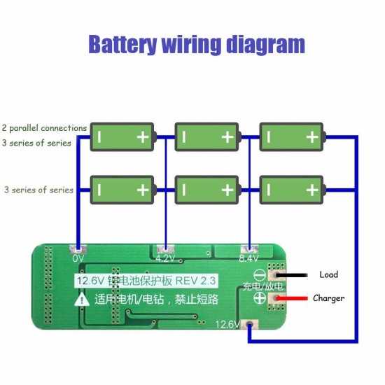 11.1V 12.6V 20A 3S 18650 LITHIUM BATTERY BMS CHARGER