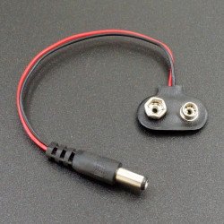 9V BATTERY TO DC PLUG JACK ADAPTER CABLE